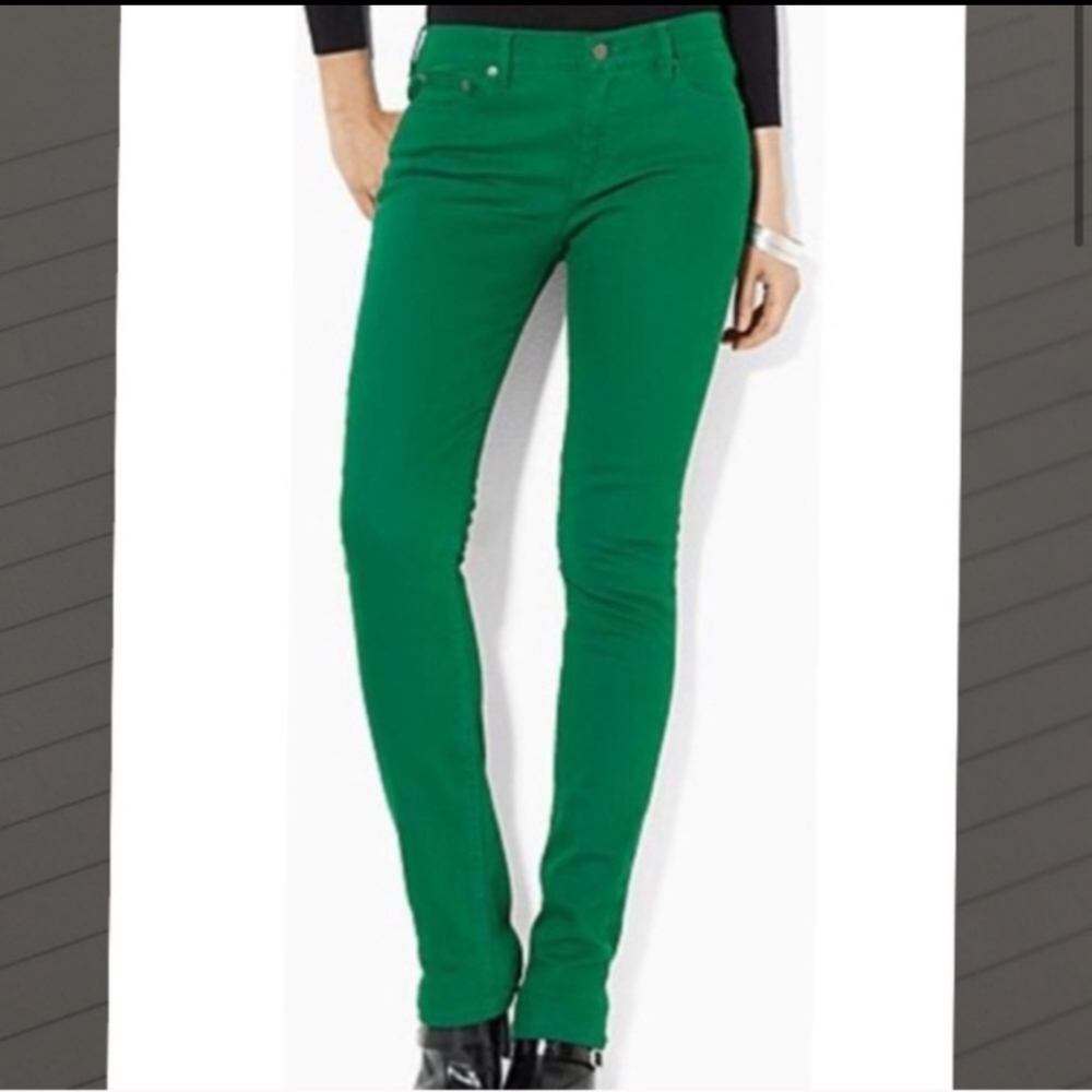 LRL Ralph Lauren straight green jeans size 8